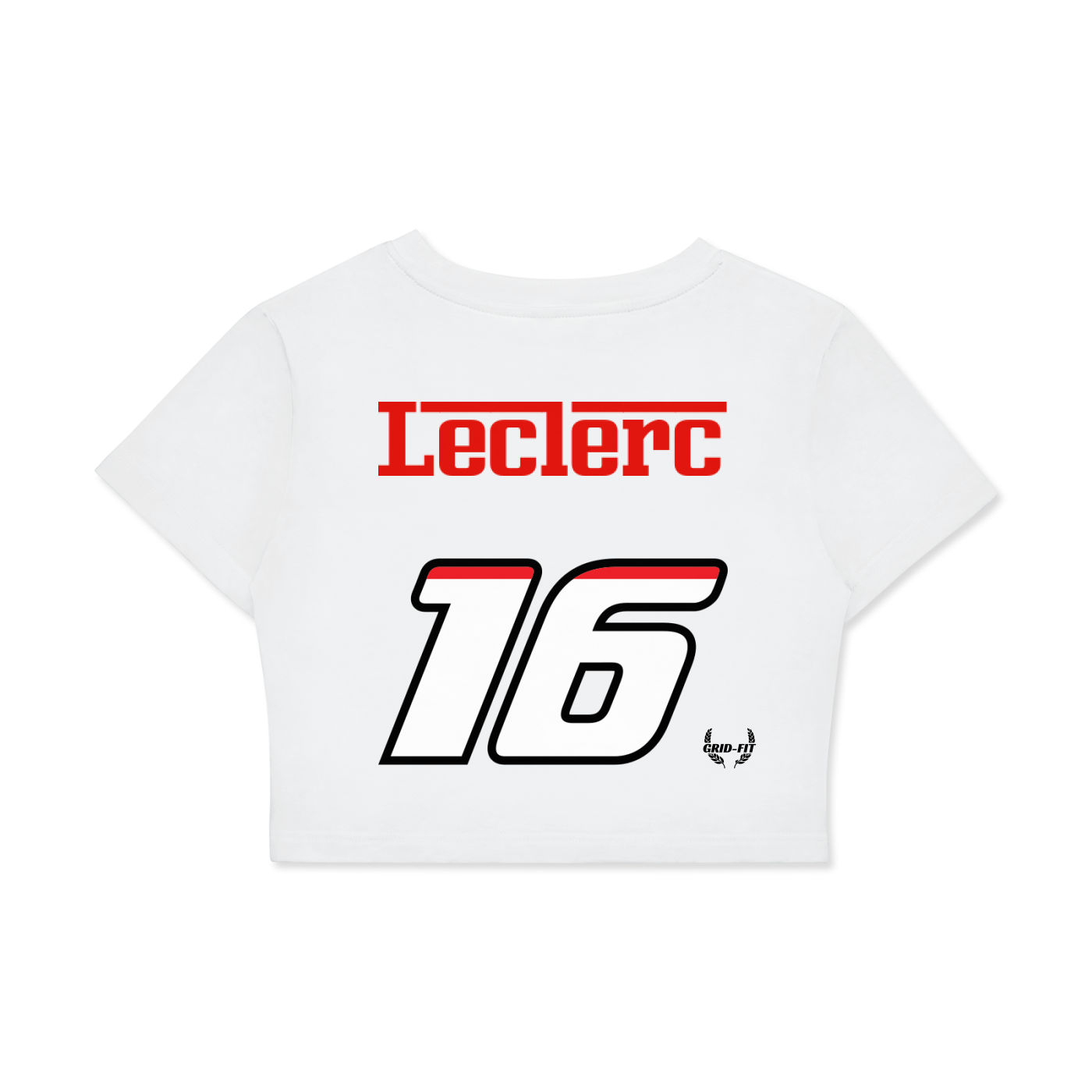 Women,Ferrari,Charles Leclerc,Fitted Crop Top