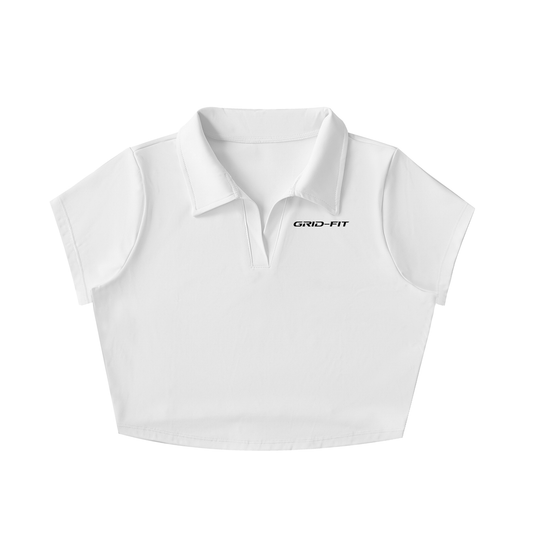 V-Neck Lapel Crop Top