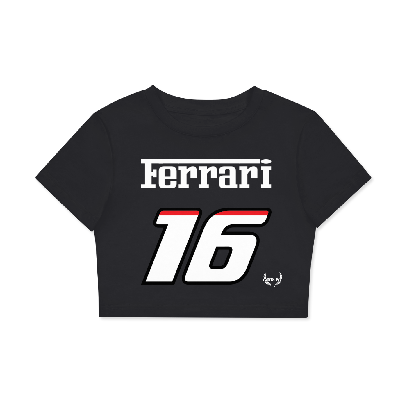 Women,Ferrari,Fitted Crop Top,Charles Leclerc