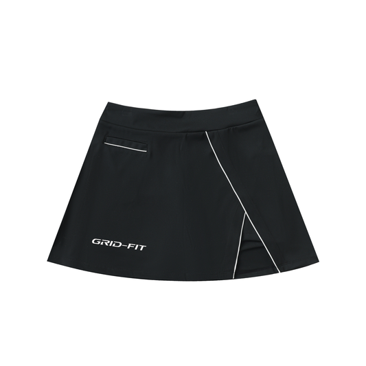 High-Waist Pocketed A-Line Skirt