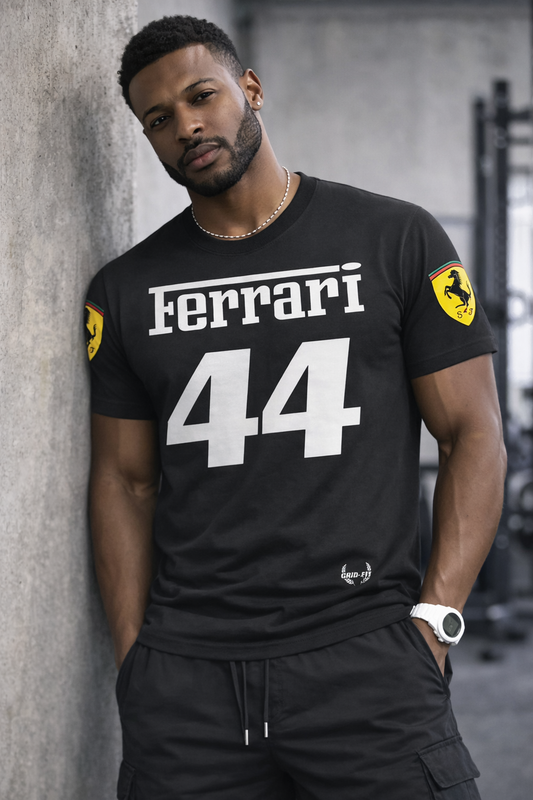 Fitted Lewis Hamilton Ferrari Jersey T-Shirt (Go up 1 Size for a Normal Fit)