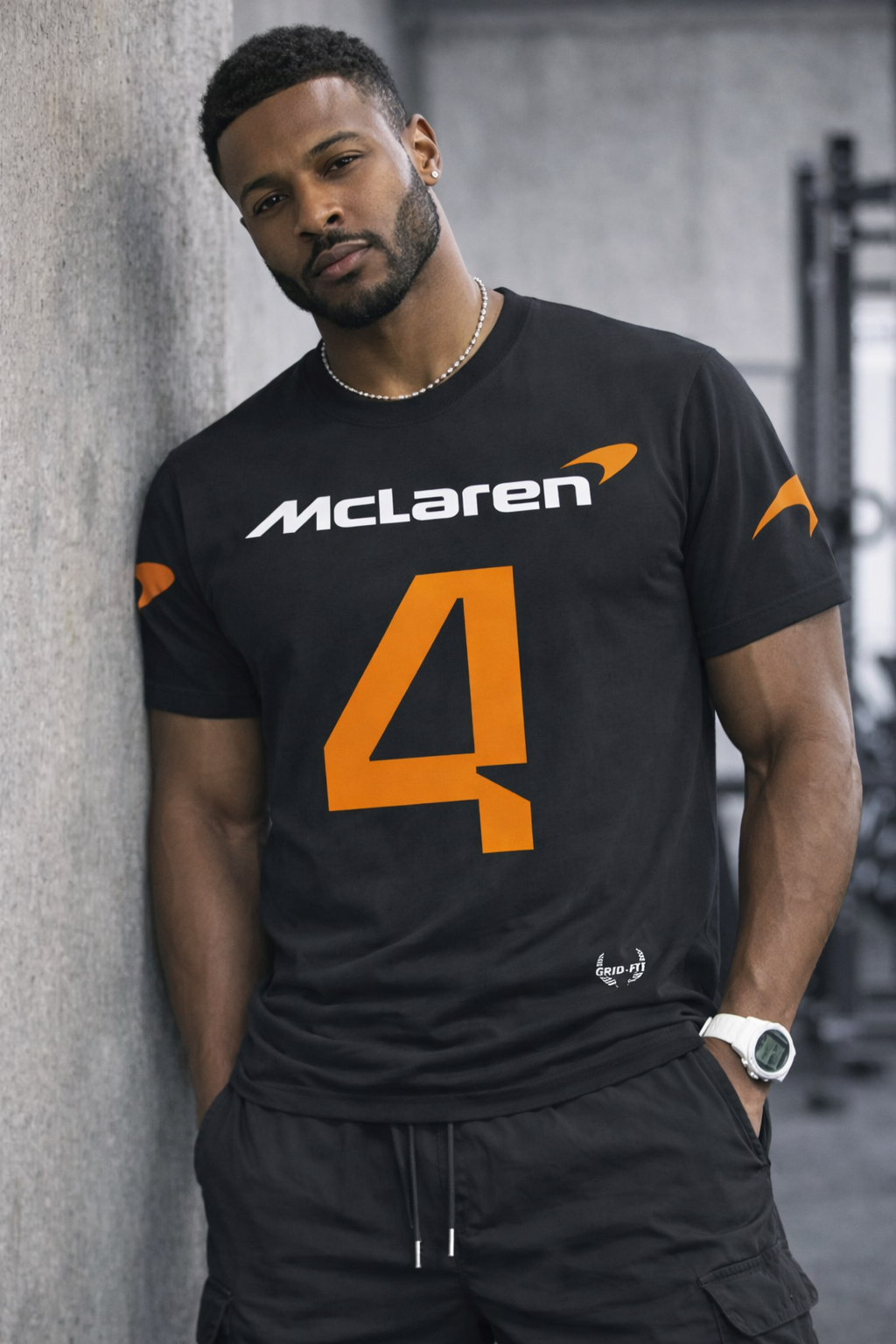 Fitted Lando Norris McLaren Jersey T-Shirt (Go up 1 Size for a Normal Fit)