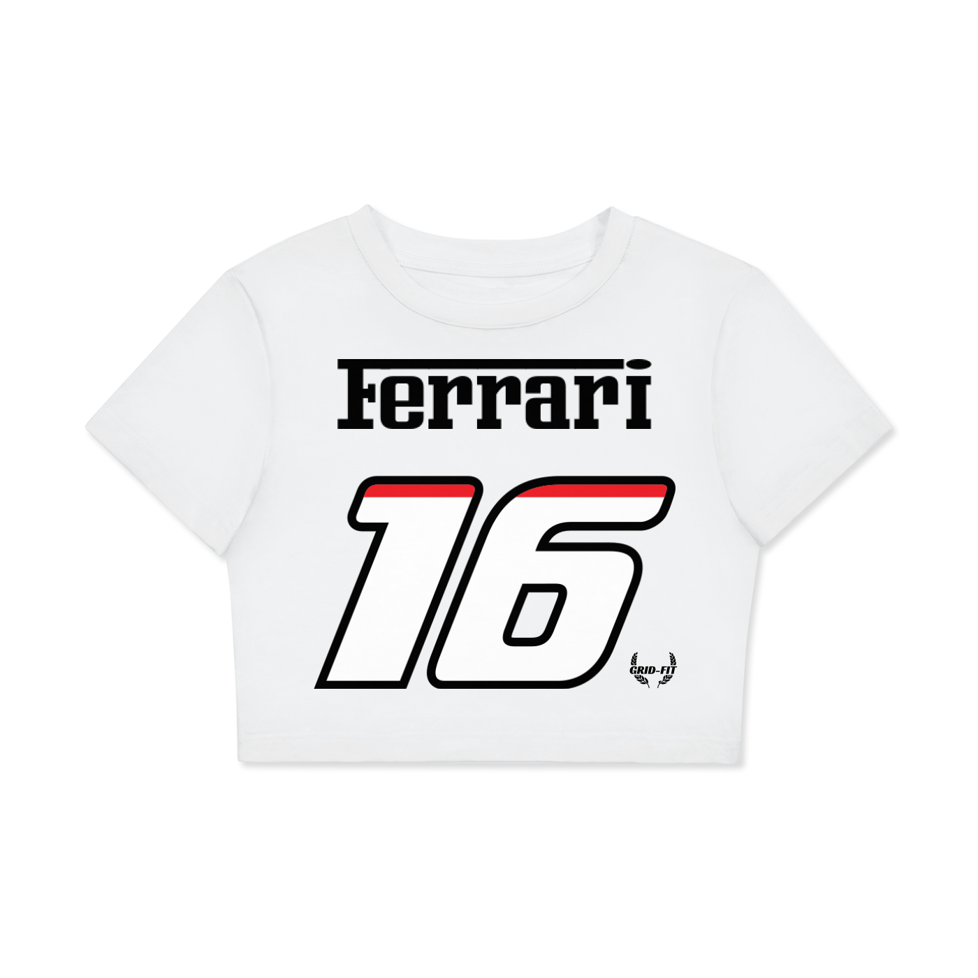Women,Ferrari,Fitted Crop Top,Charles Leclerc