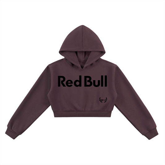 Women,Crop Top Hoodie,Red Bull